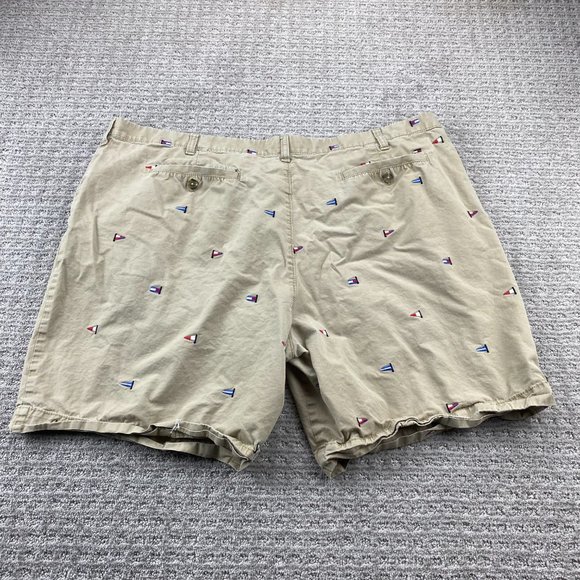 Tommy Hilfiger Khaki Shorts Men 44 Brown Short Chino Pants All Over Embroidered - Picture 8 of 16